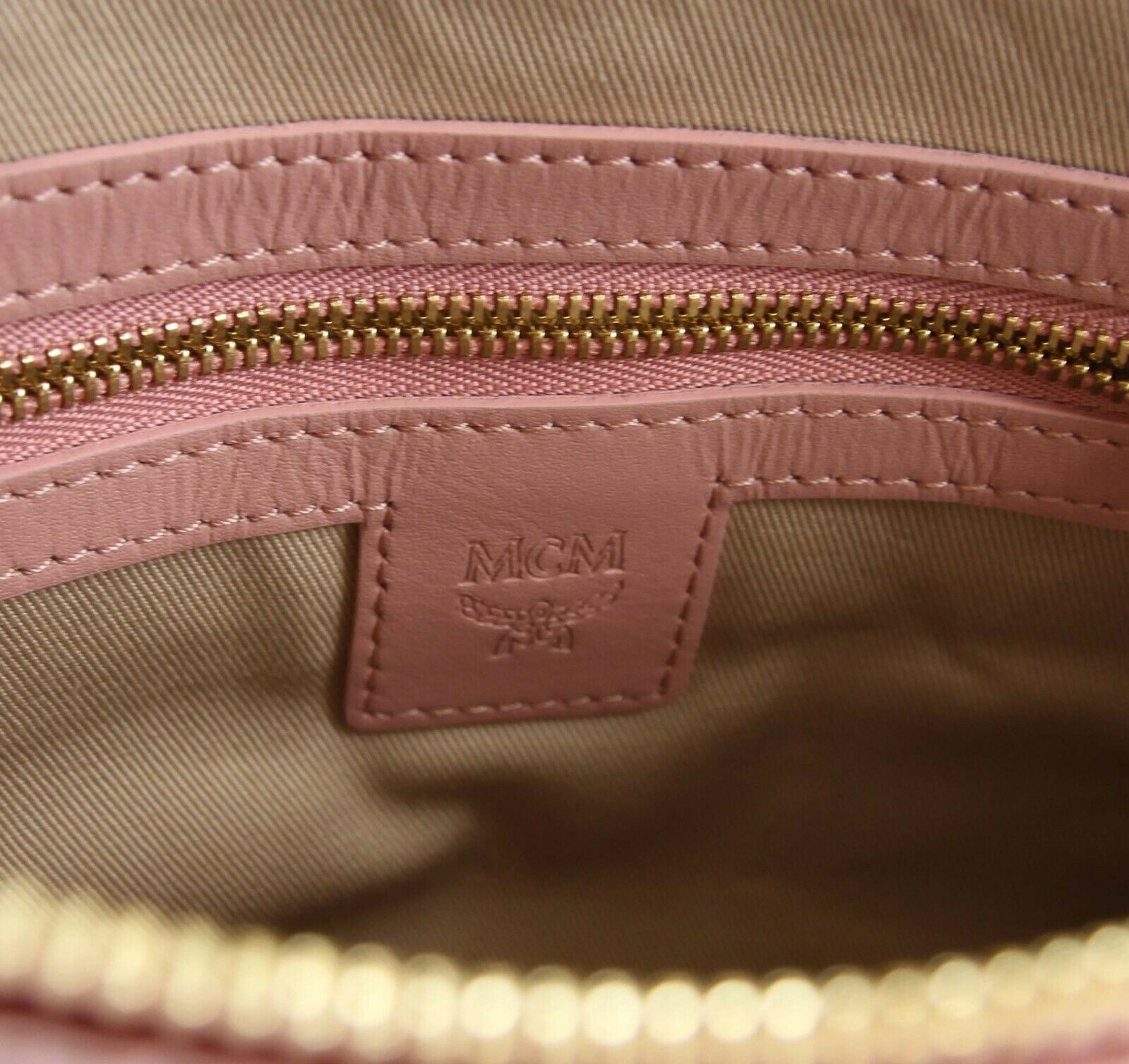 MCM Soft Pink Coated Canvas Medium Crossbody Bag w/Pouch