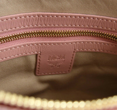 MCM Soft Pink Coated Canvas Medium Crossbody Bag w/Pouch