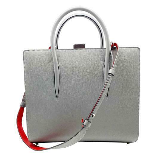 Christian Louboutin Medium Paloma Suede Grey Leather Tote