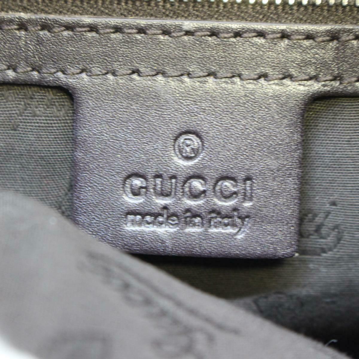 GUCCI One shoulder bag 232962 Leather GG canvas Beige Brown Dark brown