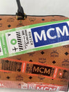 MCM Unisex Brown Cognac Visetos Flight Travel Boston Bag Duffle