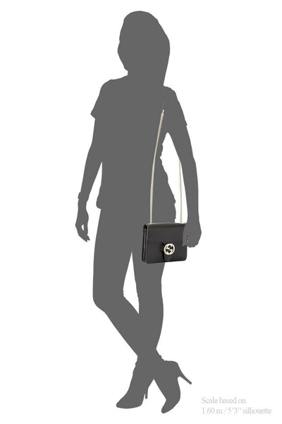 Gucci Interlocking G Shoulder Bag Black Leather