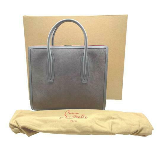 Christian Louboutin Medium Paloma Suede Grey Leather Tote