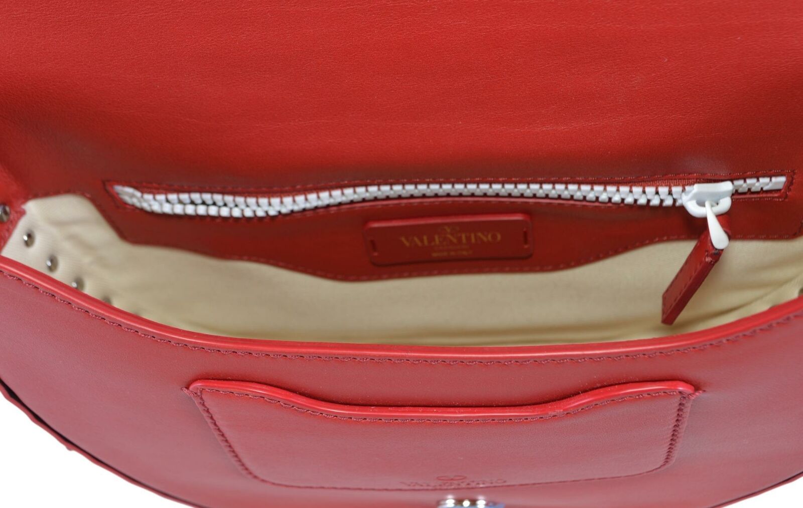Valentino Garavani Free Rockstud Red White Medium Purse Shoulder Bag