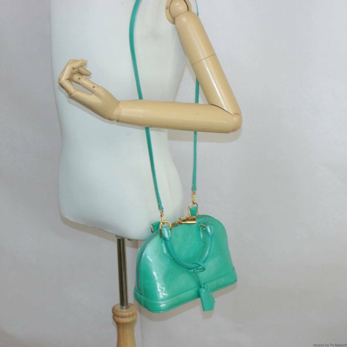 LOUIS VUITTON Monogram Vernis Alma BB 2way Hand Bag Bluelagon M91593