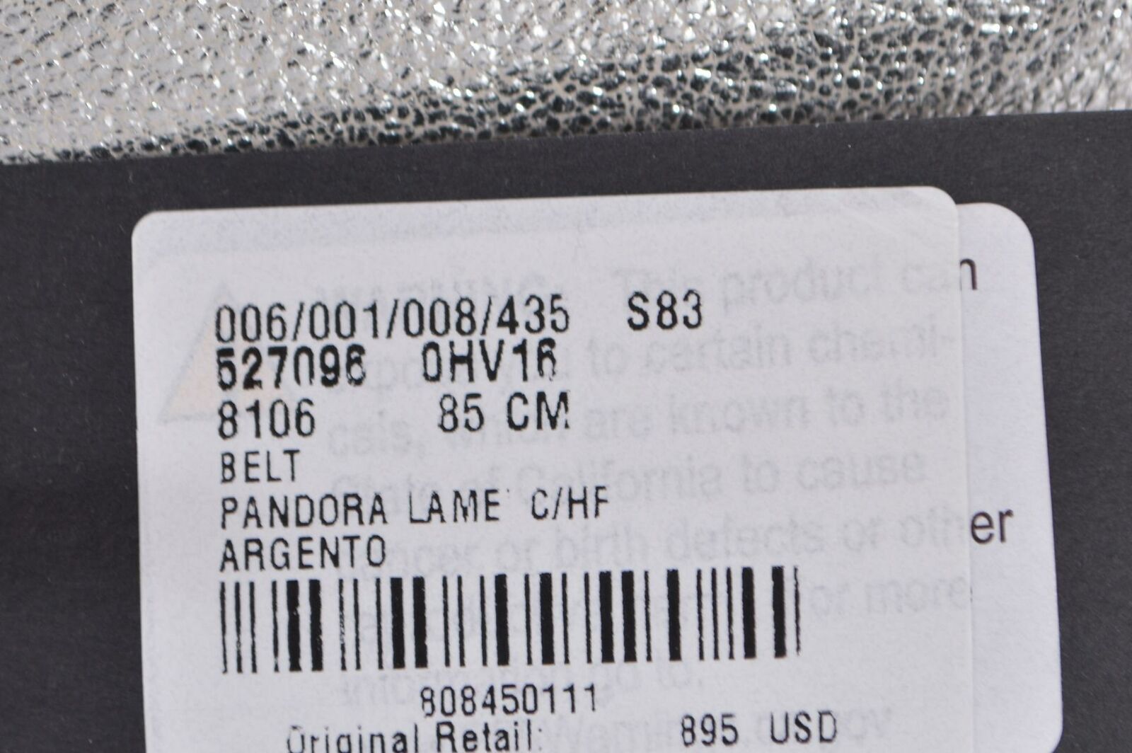 Saint Laurent YSL Silver Leather LOU Belt Bag Fanny Pack Purse