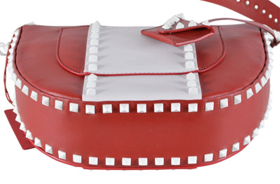 Valentino Garavani Free Rockstud Red White Medium Purse Shoulder Bag