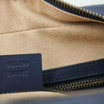 GUCCI Calfskin Gucci Ghost Print Medium GG Marmont Shoulder Bag Blue