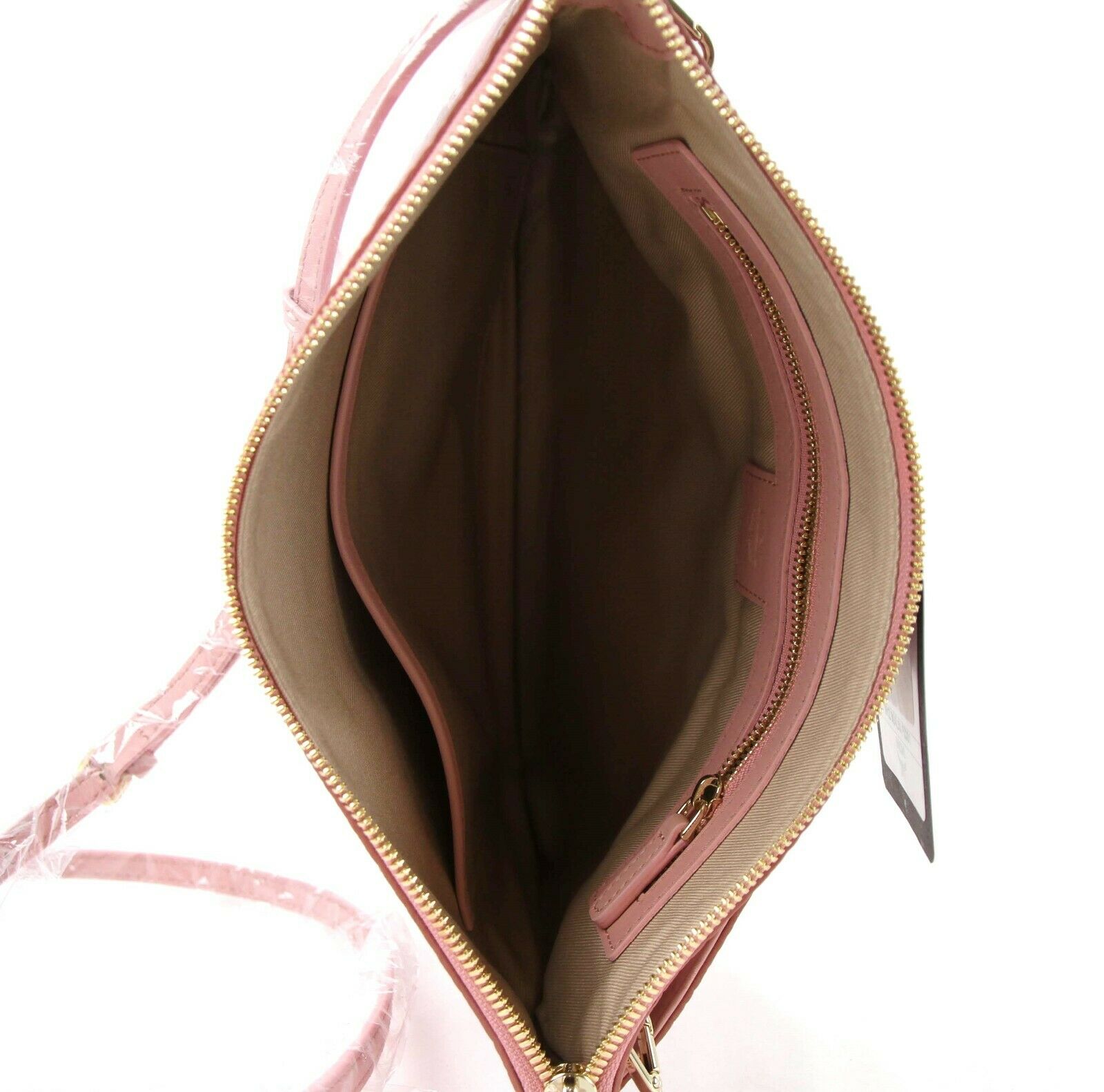 MCM Soft Pink Coated Canvas Medium Crossbody Bag w/Pouch