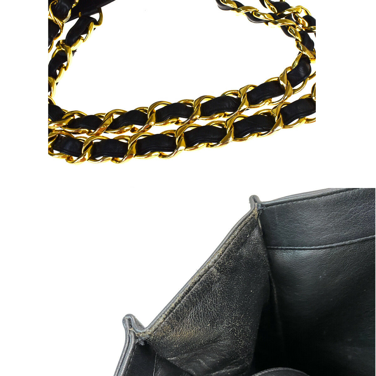 CHANEL Vintage chain GST Shopper smooth leather Tote