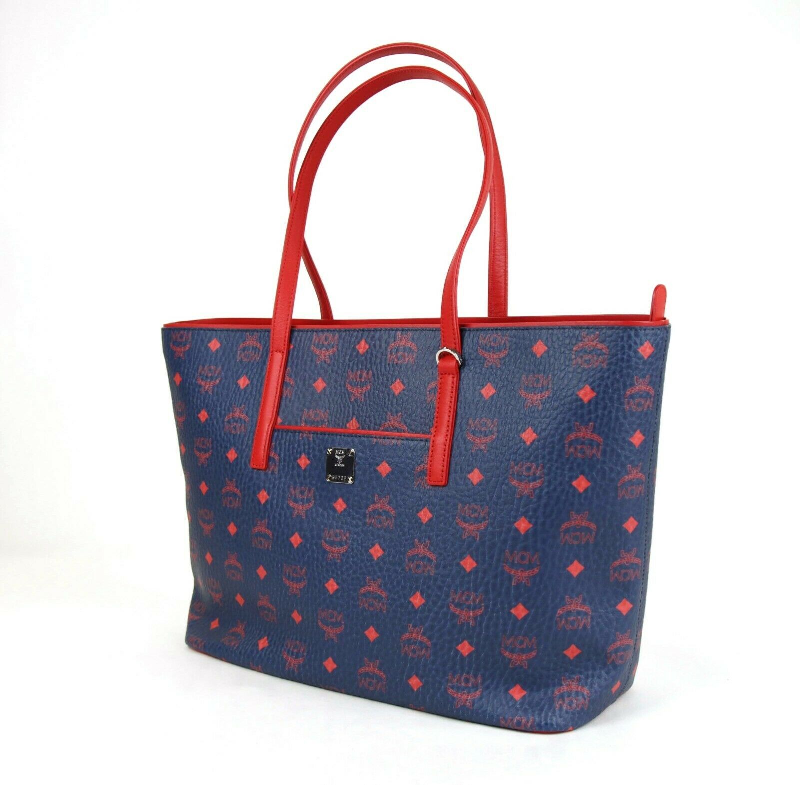 MCM Deep Blue Sea Coated Canvas Medium Shopper Tote