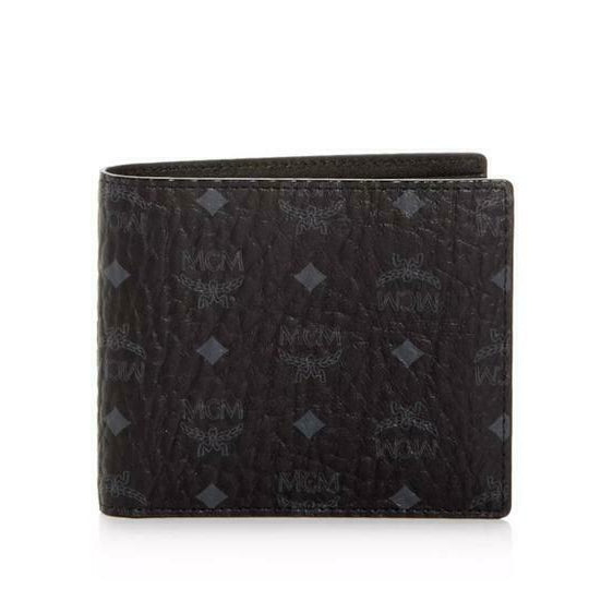 MCM Black Small Flap Bifold Canvas Claus Bi-fold Wallet