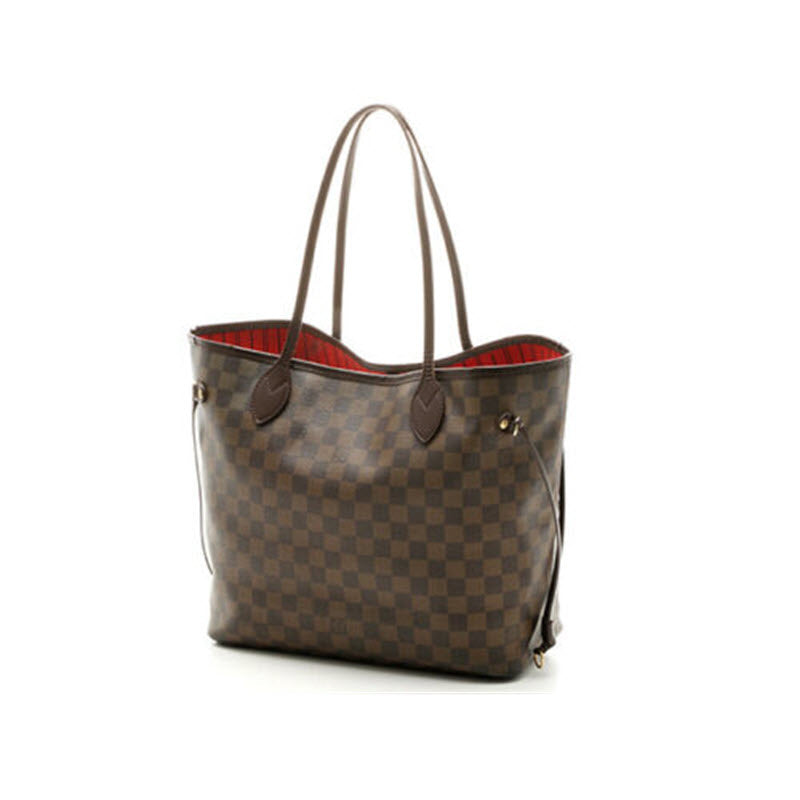 Louis Vuitton Neverfull Damier Ebene Mm Brown Canvas Tote