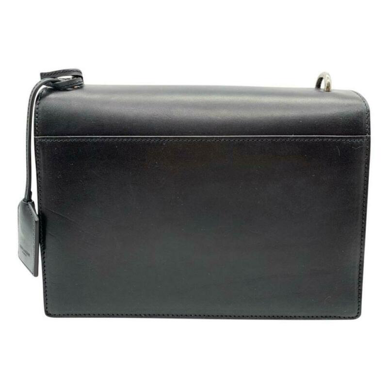 Saint Laurent Monogram Sunset Medium Braided Strap Black Leather Shoulder Bag