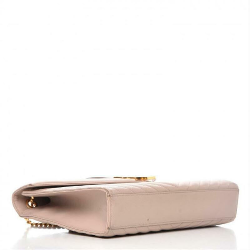 Saint Laurent Envelope Grain De Poudre Matelasse Chevron Large Monogram Satchel
