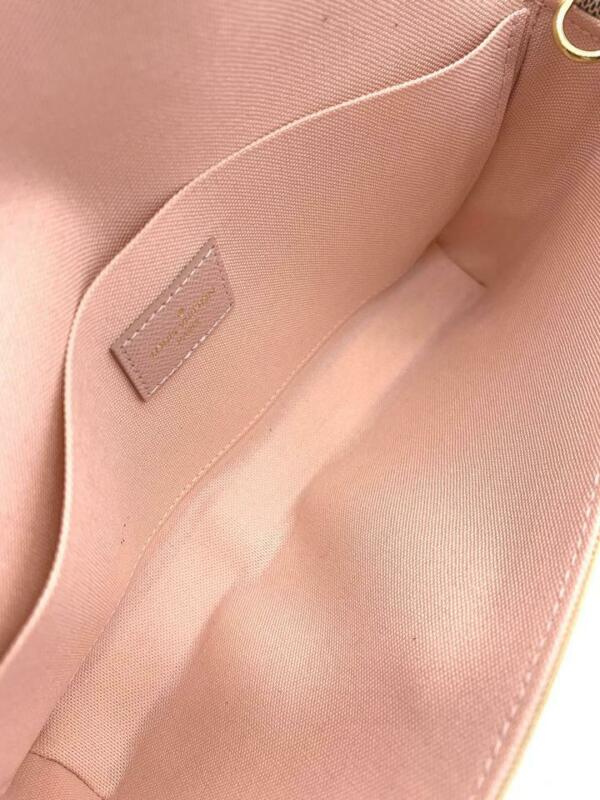 Louis Vuitton Pochette Felicie Rose Ballerine 2019 White Damier Azur Canvas