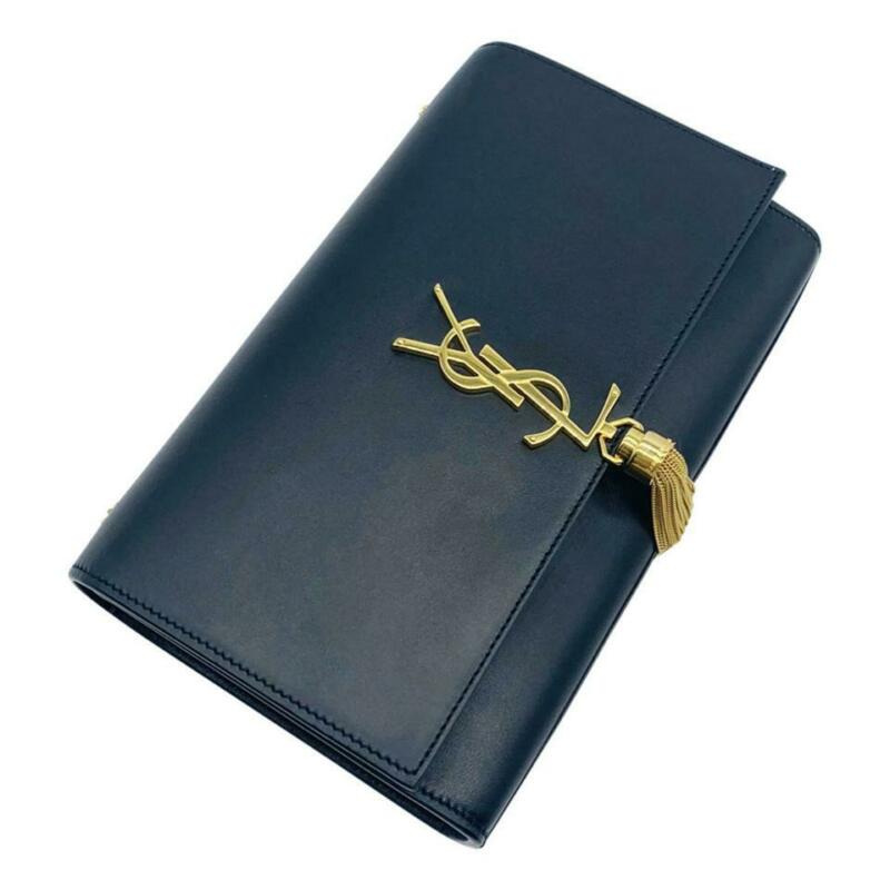 Saint Laurent Monogram Kate Clutch W Medium Smooth W/ Tassel Black Calfskin