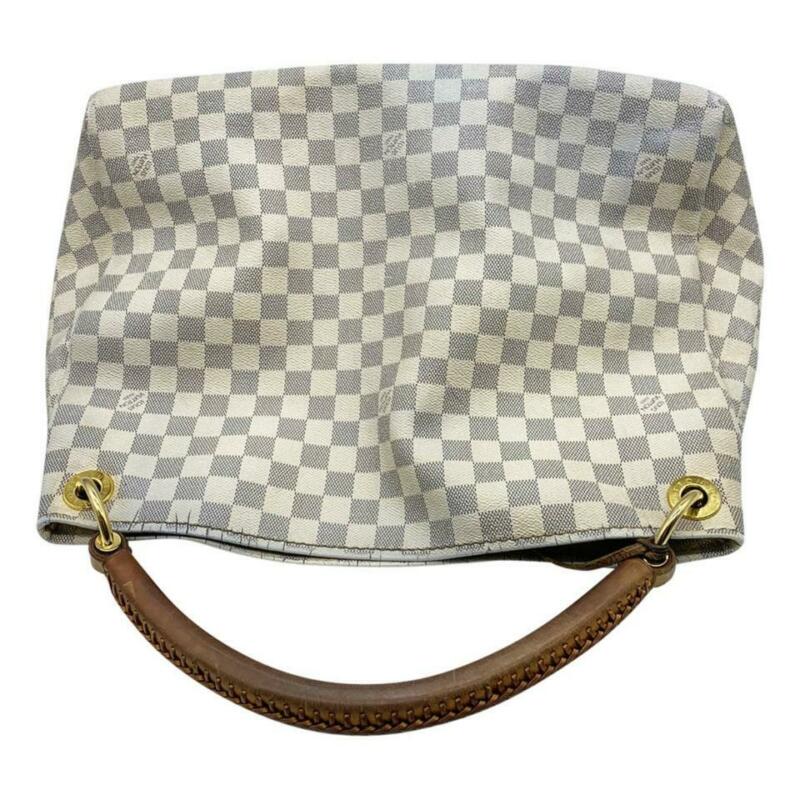 Louis Vuitton Artsy Mm White Damier Azur Canvas Hobo Bag