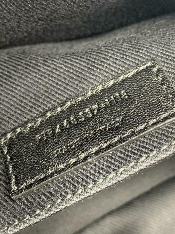 Saint Laurent Monogram Camera Raffia Canvas Lou Black Leather Cross Body Bag