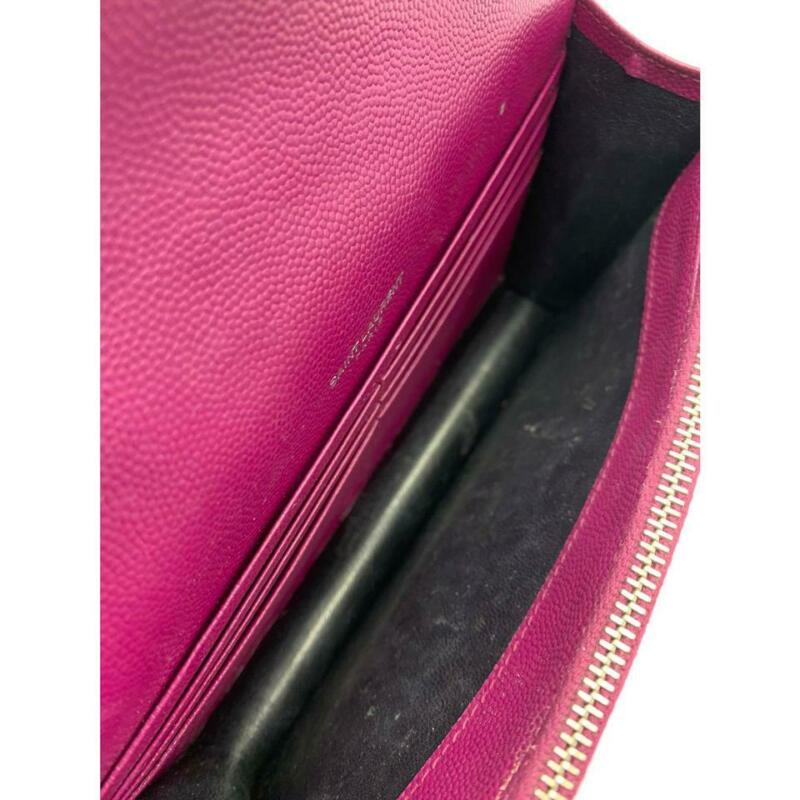 Saint Laurent Chain Wallet Small Purple Leather Cross Body Bag