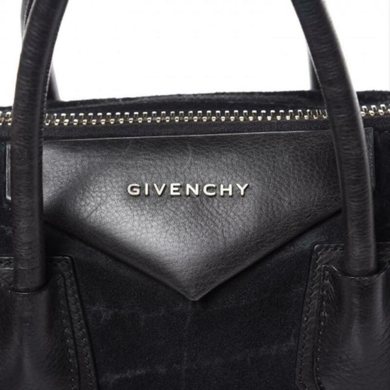 Givenchy Medium Antigona Black Suede Leather Shoulder Bag