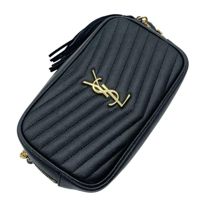 Saint Laurent Monogram Ysl Camera Black Leather Cross Body Bag