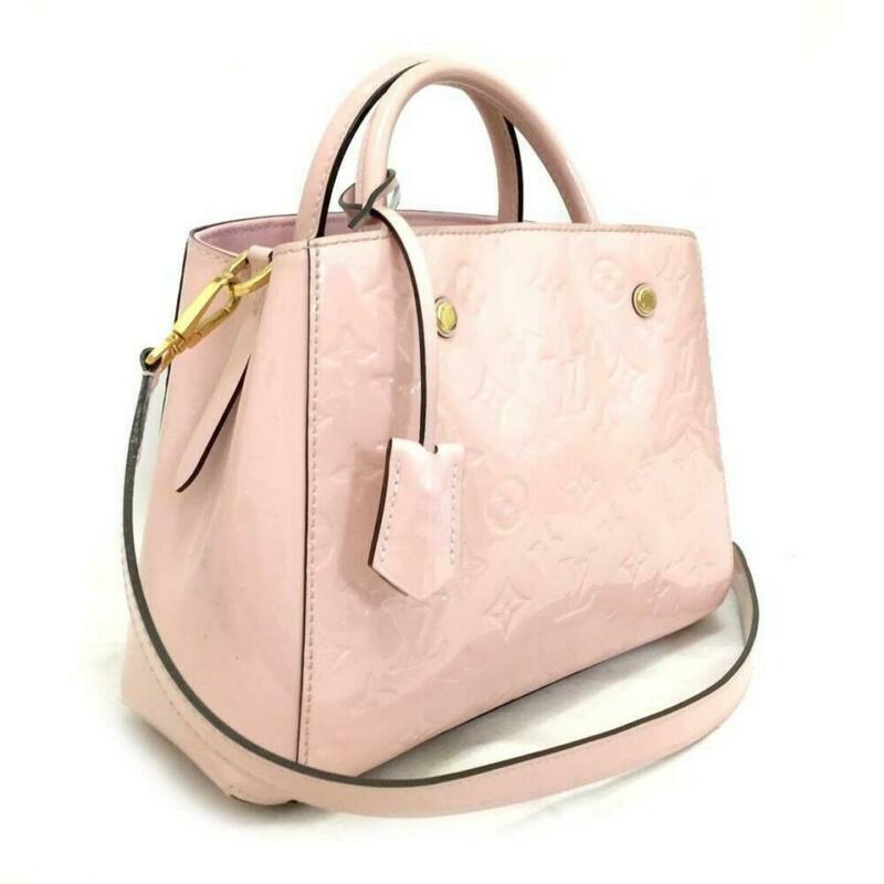 Louis Vuitton Montaigne Bb Vernis Rose Ballerine Pink Patent Leather Satchel