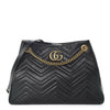 Gucci Marmont Gg Matelasse Black Calfskin Leather Shoulder Bag