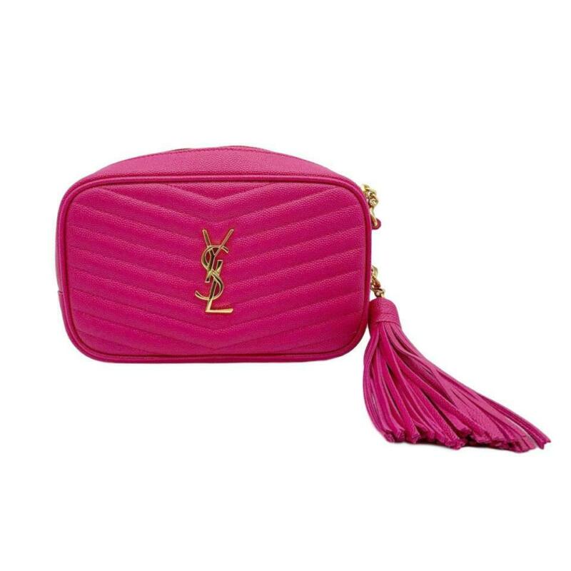 Saint Laurent Loulou Monogram Ysl Camera Pink Leather Cross Body Bag