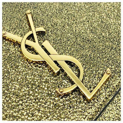 Saint Laurent Monogram Kate Monogram Ysl Small Metallic Gold Leather Cross Body