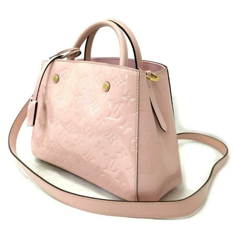 Louis Vuitton Montaigne Bb Vernis Rose Ballerine Pink Patent Leather Satchel