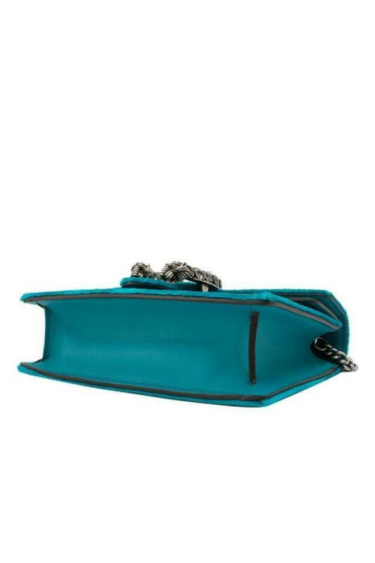 Gucci Chain Wallet Dionysus Velvet Mini Blue Cross Body Bag