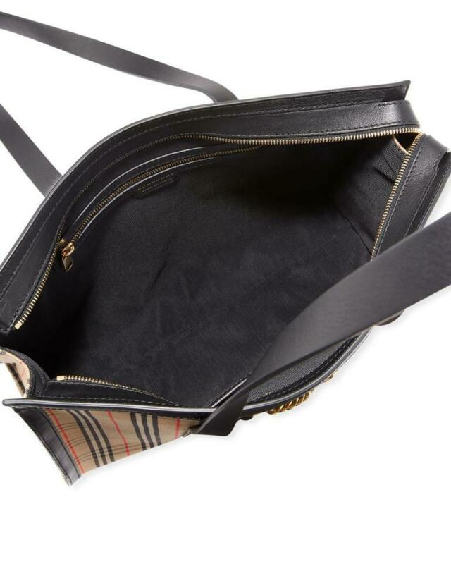 Burberry Bag Link 1983 House Check Shoulder Black Coated Canvas Tote