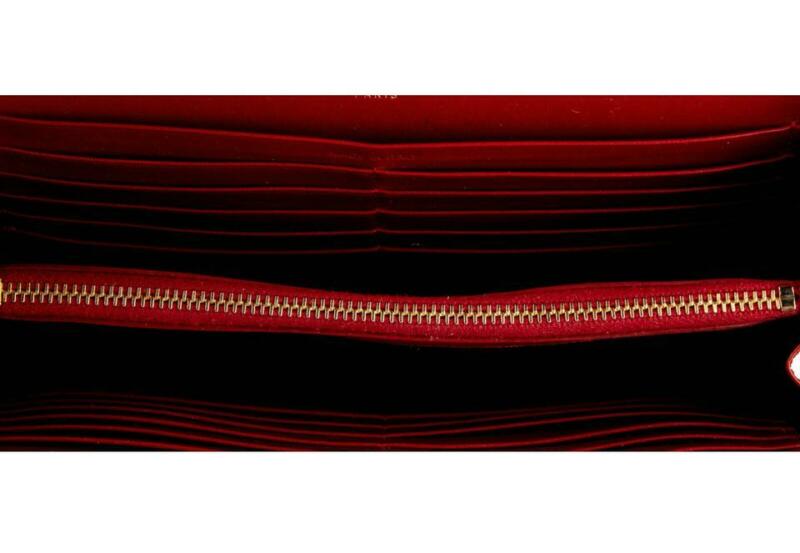 Saint Laurent Monogram Kate Chain Wallet Medium Envelope Red Patent Leather