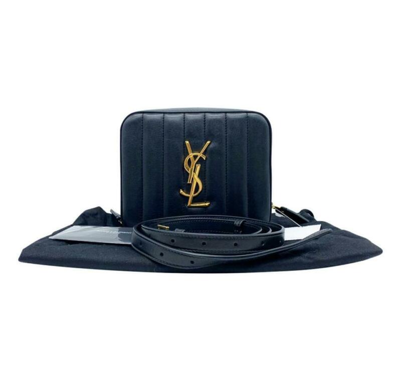 Saint Laurent Belt Vicky Quilted Black Leather Messenger Bag