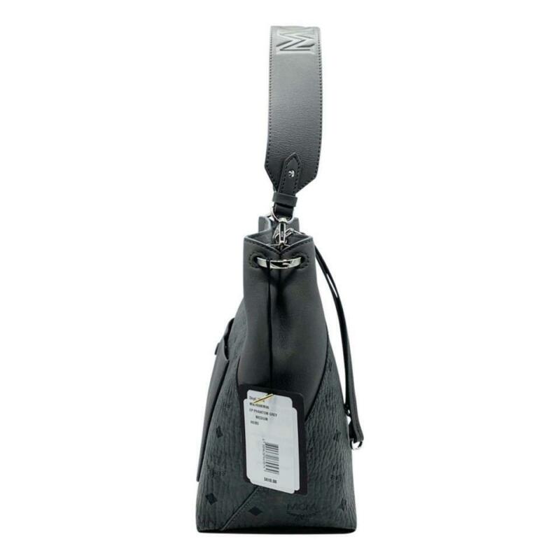 MCM Klara Medium Diamond Visetos Grey Coated Canvas Hobo Bag