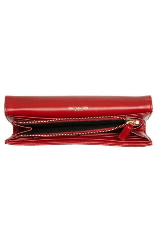 Saint Laurent Red Vicky Large Continental Wallet