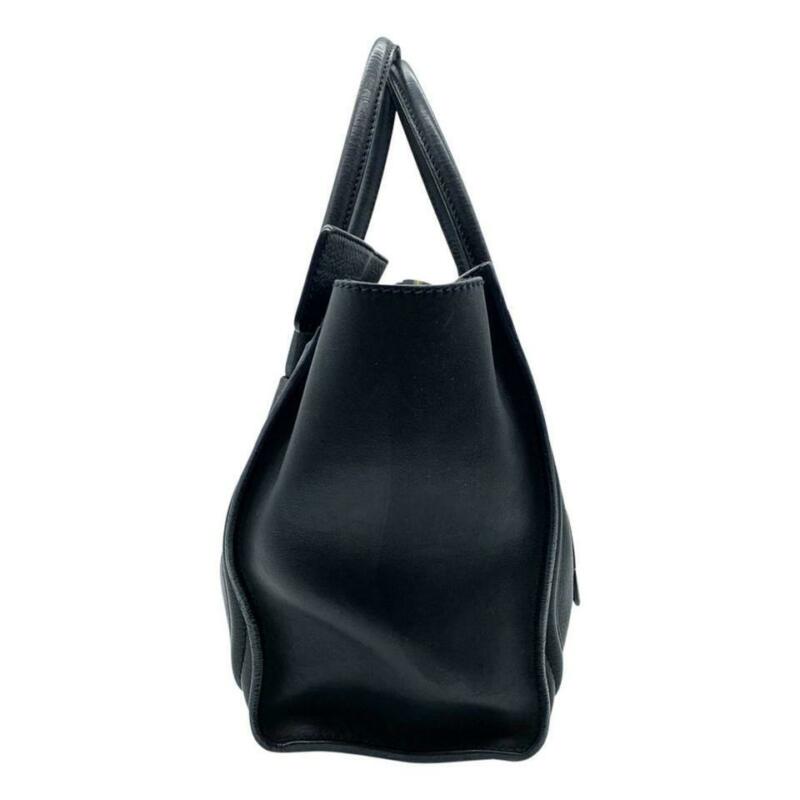 Céline Luggage Micro Black Leather Tote