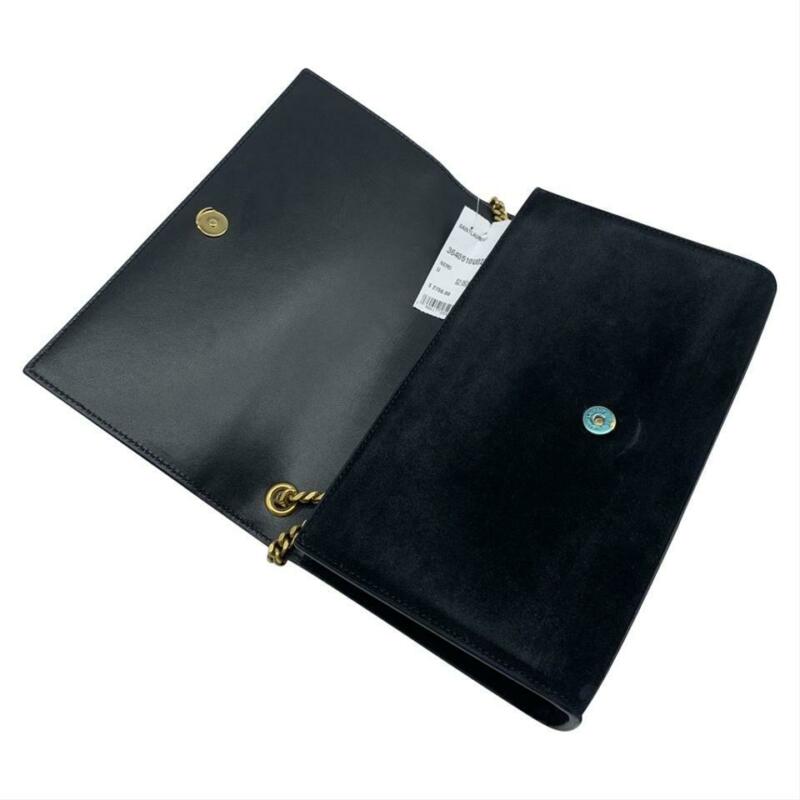 Saint Laurent Monogram Kate Monogram Ysl Medium Dome-stud Black Suede Leather