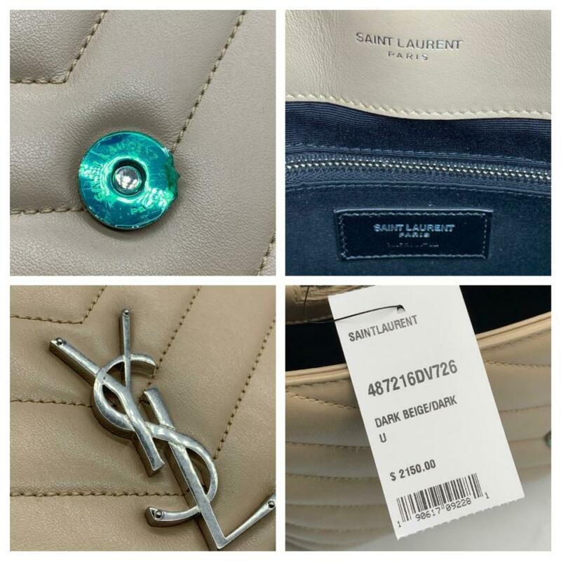 Saint Laurent Monogram Loulou Medium Deep Beige Calfskin Leather Shoulder Bag