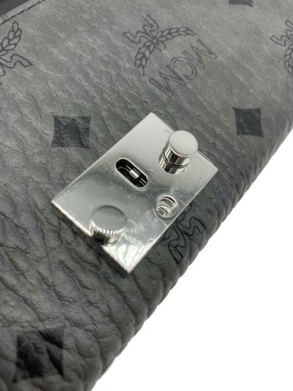 MCM Patricia Visetos Wallet On A Chain Black Leather Cross Body Bag