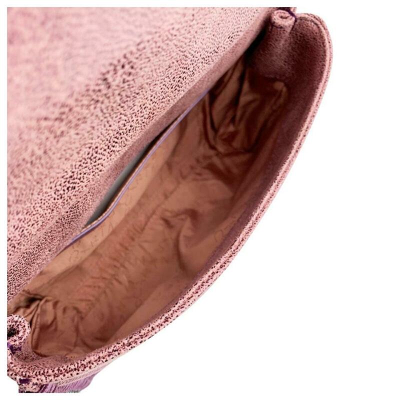 Stella McCartney Falabella Shaggy Deer Metallic Purple Faux Leather Shoulder Bag