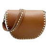 Valentino Crossbody Rockstud Saddle Brown Leather Shoulder Bag