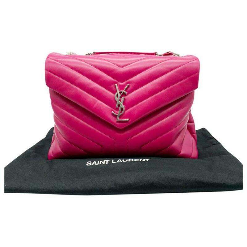 Saint Laurent Monogram Loulou Medium Calfskin Freesia Pink Leather Shoulder Bag