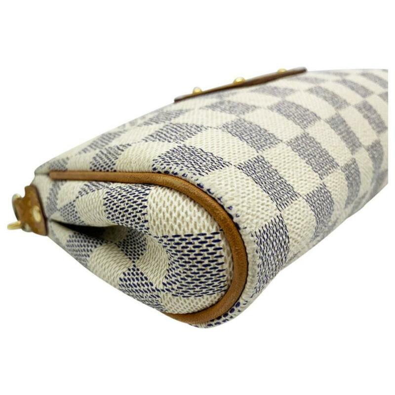Louis Vuitton Pochette Eva White Damier Azur Canvas Cross Body Bag