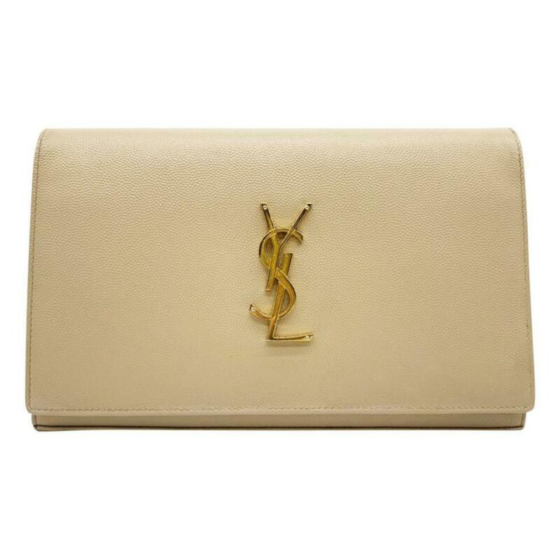 Saint Laurent Chain Wallet Medium Woc Beige Leather Shoulder Bag