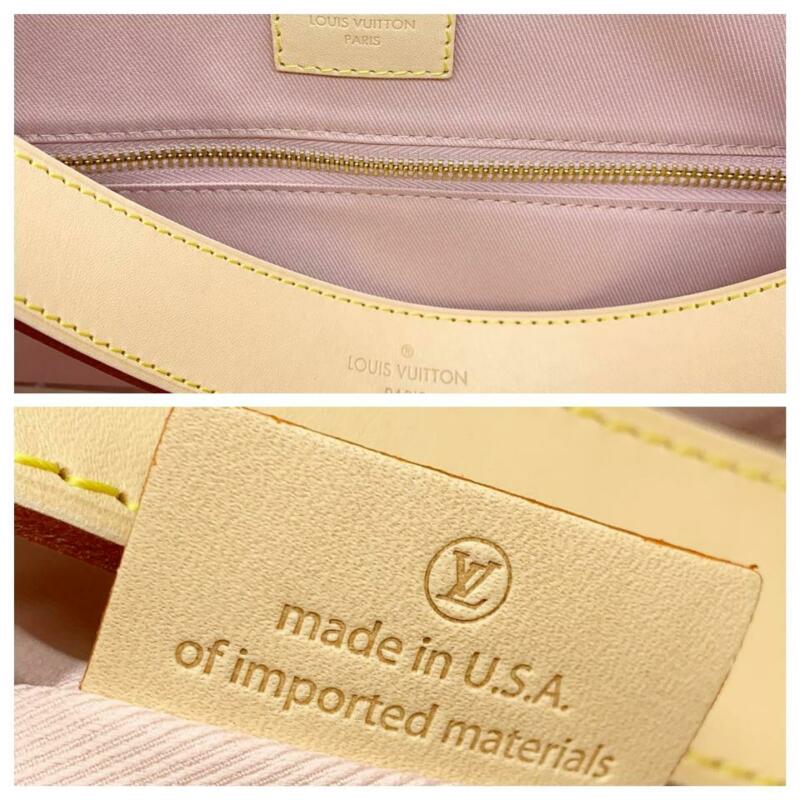 Louis Vuitton Graceful Pm Rose Ballerine White Damier Azur Canvas Hobo Bag