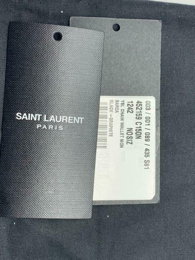 Saint Laurent Monogram Kate Chain Wallet Monogram Tassel Graphite Grey Leather
