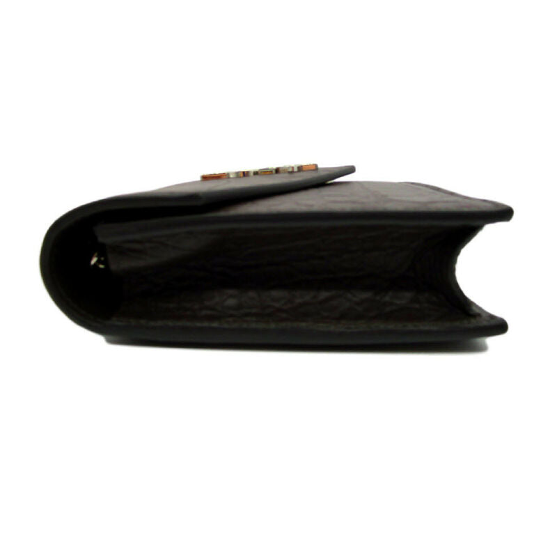 Saint Laurent Chain Wallet Monogram Croc Effect Brown Leather Cross Body Bag