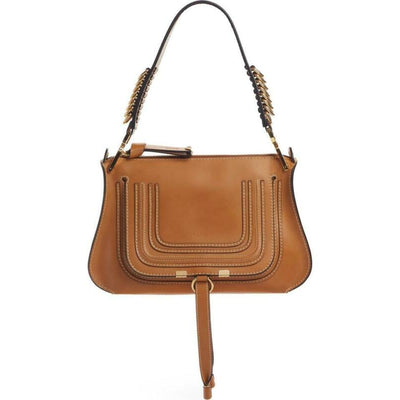 Chloé Top Handle Marcie Brown Leather Shoulder Bag